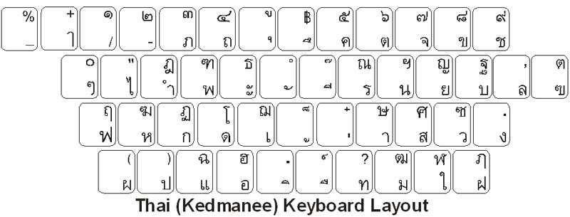 onderdak gebroken voor mij Thai Kedmanee Keyboard Labels - DSI-Keyboards.com